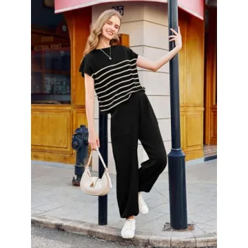 Stylish Tankaneo Women Striped Sweater Set for All Occasions