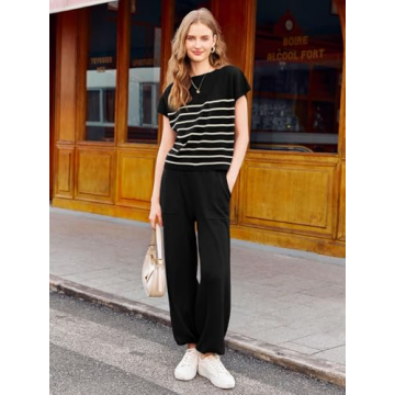 Stylish Tankaneo Women Striped Sweater Set for All Occasions