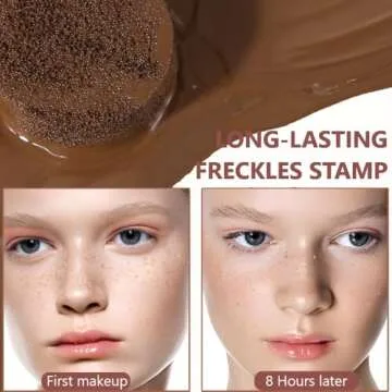 Cream Freckle Pen Stamp - Fake Freckles Stamp Air Cushion - Waterproof Quick Dry Lifelike Freckles Marker Face Makeup (Saddle brown, 01)