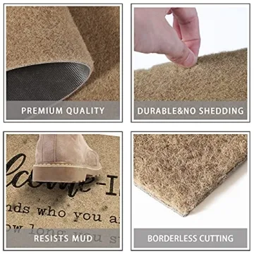 JJUUYOU Welcome Mats Stylish Non-Slip Indoor Outdoor Mat