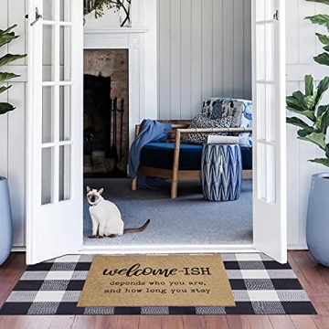 JJUUYOU Welcome Mats Stylish Non-Slip Indoor Outdoor Mat