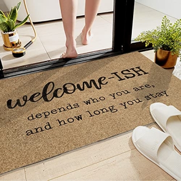 JJUUYOU Welcome Mats Stylish Non-Slip Indoor Outdoor Mat