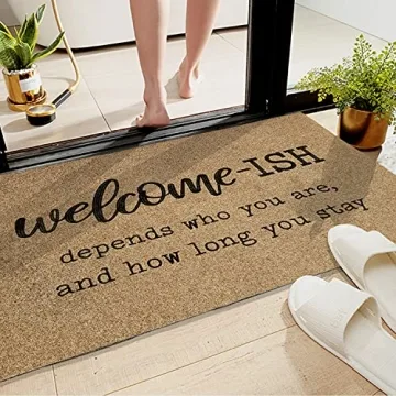JJUUYOU Welcome Mats Stylish Non-Slip Indoor Outdoor Mat