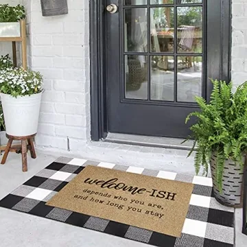 JJUUYOU Welcome Mats Stylish Non-Slip Indoor Outdoor Mat