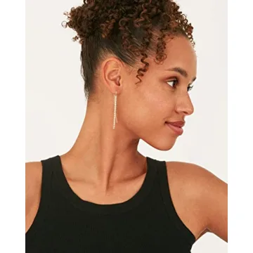 Elegant PAVOI Gold Plated Threader Earrings for Women