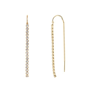 Elegant PAVOI Gold Plated Threader Earrings for Women