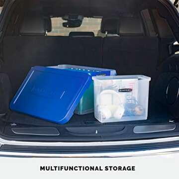 Bankers Box 1 Pack Portable Open Desktop Plastic File Storage Box with Hanging Rails, Side Handle, Organizer Bin, Letter