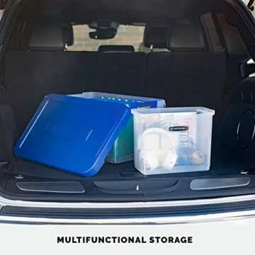 Bankers Box 1 Pack Portable Open Desktop Plastic File Storage Box with Hanging Rails, Side Handle, Organizer Bin, Letter