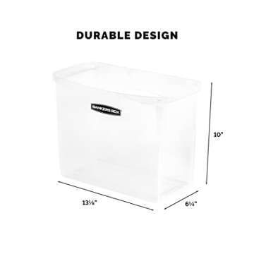 Bankers Box 1 Pack Portable Open Desktop Plastic File Storage Box with Hanging Rails, Side Handle, Organizer Bin, Letter