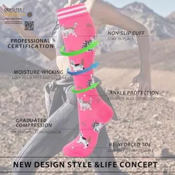 fenglaoda Compression Socks for Women & Men – 4 Pairs