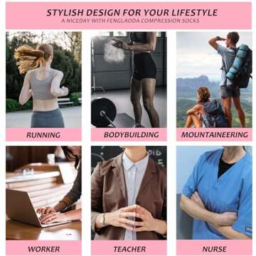 fenglaoda Compression Socks for Women & Men – 4 Pairs