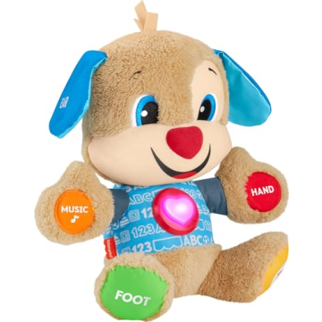 Fisher-Price Baby Learning Toy Laugh & Learn Smart Stages Puppy Musical Plush with Lights & Educatio...