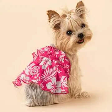 Fitwarm Tropical Dog Dress for Small Dogs Girl