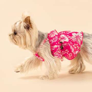 Fitwarm Tropical Dog Dress for Small Dogs Girl