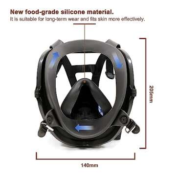 Bgs13 Full Face Respirаtor Reusable, Gas Cover Organic Vapor Mask and Anti-fog, dust-proof Face Cov...