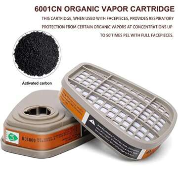 Bgs13 Full Face Respirаtor Reusable, Gas Cover Organic Vapor Mask and Anti-fog, dust-proof Face Cover, Full Face Cover, Protection for for painting, mechanical polishing, logging, welding