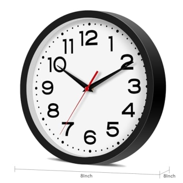 Roymnie Silent Wall Clock - Modern 8 Inch Design