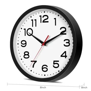 Roymnie Silent Wall Clock - Modern 8 Inch Design