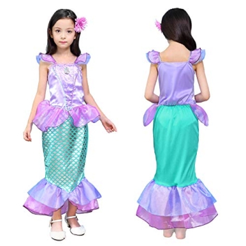 Cmiko Princess Ariel Costume for Toddler Girls Dress Up