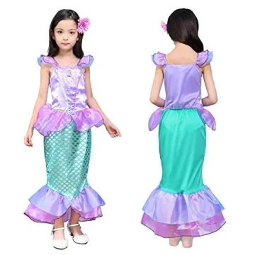 Cmiko Princess Ariel Costume for Toddler Girls Dress Up