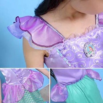 Cmiko Princess Ariel Costume for Toddler Girls Dress Up