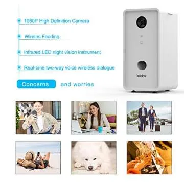 Iseebiz Pet Camera Treat Dispenser with App Control