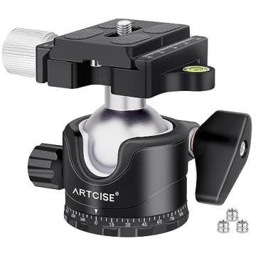 Artcise Low Profile Tripod Ball Head - 36mm Stability for All Gear