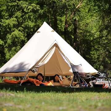 Dream House Diameter 4m Outdoor Luxury Cotton Canvas Family Camping Bell Tents with Stove Hole