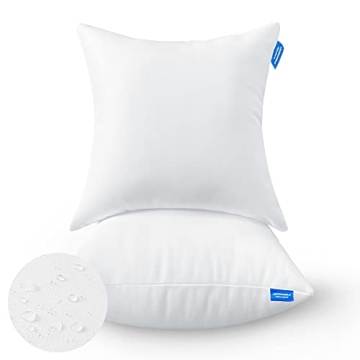LEMONWORLD Waterproof Outdoor Pillow Inserts Set of 2