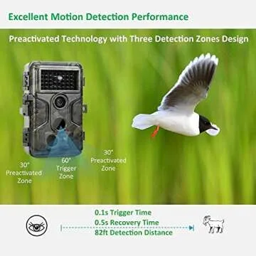 GardePro A3 Trail Camera 24MP 1080P, H.264 HD Video, Clear 100ft No Glow Infrared Night Vision, 0.1s Trigger Speed, 82ft Motion Detection, Waterproof Cam for Wildlife Deer Game Trail