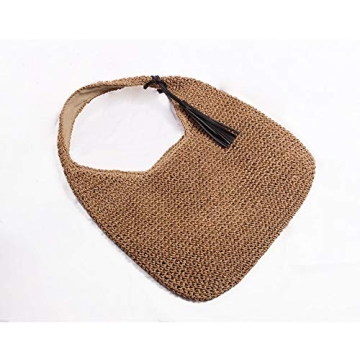 QTKJ Hand-woven Straw Shoulder Bag for Summer Style