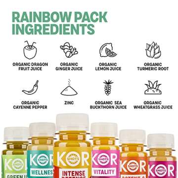 KOR Shots Variety Pack - 24 Organic Juice Shots for Wellness