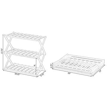 Basicwise Bamboo 3-Tier Shoe Rack for Efficient Storage