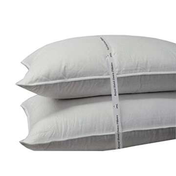 Royal Hotel Bedding Medium Firm Down Pillow, 500 Thread Count 100% Cotton, King Down Pillows, King S...