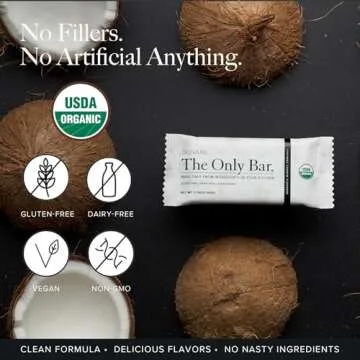 Truvani Plant Based Snack Bars | Coconut Cashew 12 Pack | 5g Protein | USDA Organic and Vegan | The Only Bar | Dairy, Soy, and Gluten Free | Individually Wrapped