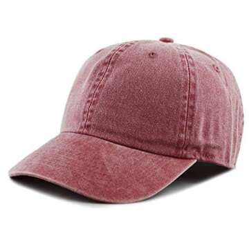 The Hat Depot 100% Cotton Pigment Dyed Baseball Cap - Burgundy