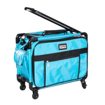 Tutto Small Machine On Wheels Turquoise Carry-On Bag