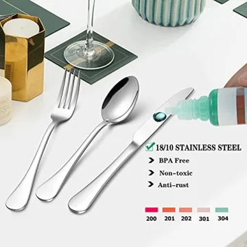 LIANYU 18/10 Stainless Steel Flatware Set for 12