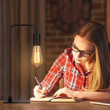 NANANARDOSO Industrial Desk Lamp - Vintage Table Lighting