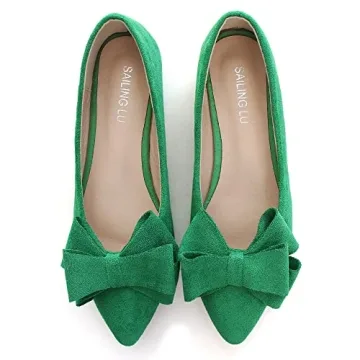 Stylish SAILING LU Bow-Knot Ballet Flats in Spring Green