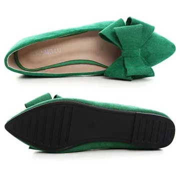 Stylish SAILING LU Bow-Knot Ballet Flats in Spring Green