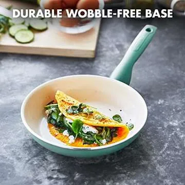 GreenPan Rio Healthy Ceramic Nonstick 7" Frying Pan Skillet, PFAS-Free, Dishwasher Safe, Turquoise
