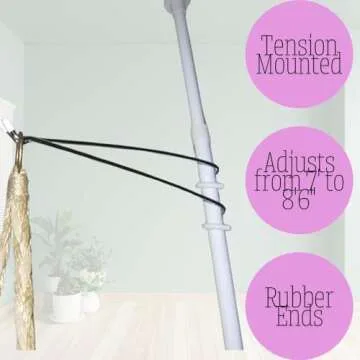 INDOOR PLANT POLE Spring Tension Rod with 3 Adjustable ARMS