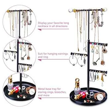 Keebofly Jewelry Stand Adjustable Display Organizer