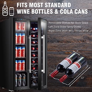 STAIGIS Dual-Zone Wine Cooler for 18 Bottles