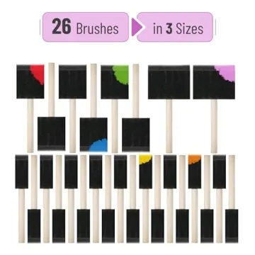 Bates 26 Pack Foam Paint Brushes for Painting and Crafting