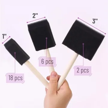 Bates 26 Pack Foam Paint Brushes for Painting and Crafting
