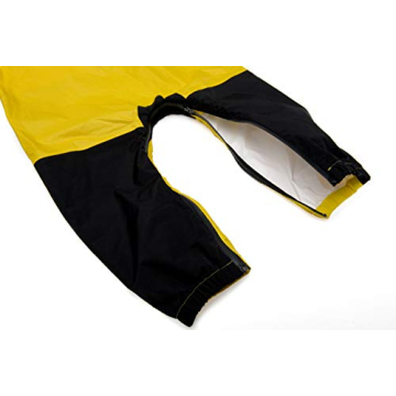 Stonz Kids Rain Suit - Toddler & Kids One Piece Outdoor Coverall with Hood - Waterproof Kids Clothes with Reflective Seams (4T - Yellow)