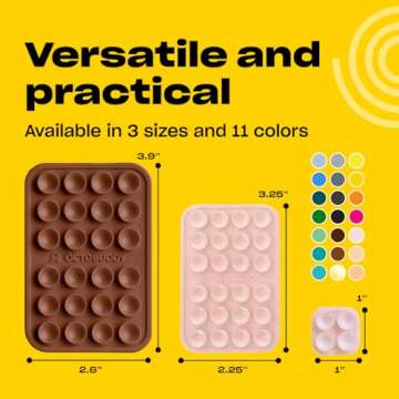 OCTOBUDDY MAX Silicone Suction Phone Case Adhesive Mount - Hands-Free, Strong Grip Holder for Selfies and Videos - Durable, Easy to Use - iPhone and Android Compatible - 2.6″ x 3.9″, Hot Cocoa