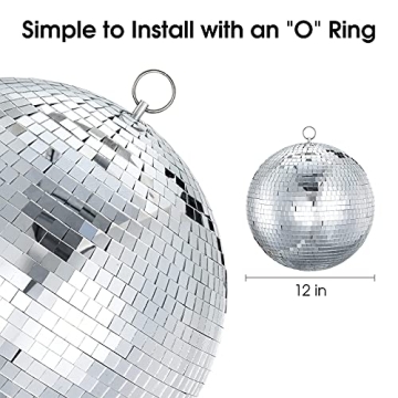 Sumono 12 Inch Disco Mirror Ball for Party Decoration and Fun